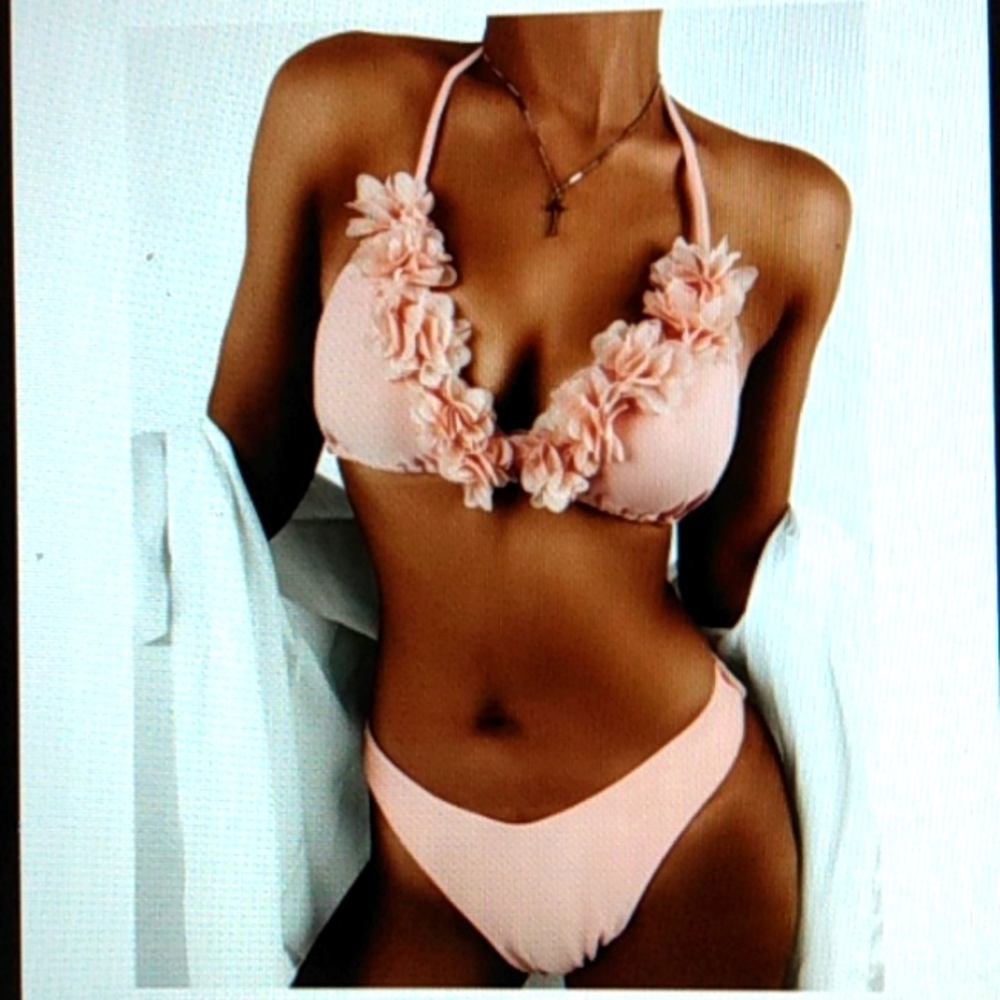BIKINI PINK RUFFLE SWIMSUIT